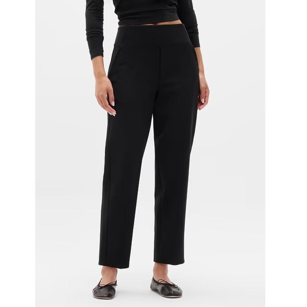 Athleta Endless High Rise Pant Straight Leg Work Travel Trousers Black Size 4